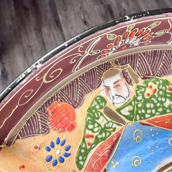 Vintage Japanese Satsuma Pottery Divided Serving Plate Geisha Platter - Picture 16 of 17